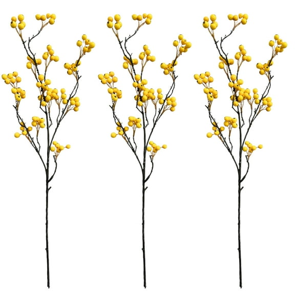 31-Inch Tall Artificial Christmas Berry Stems for Holiday Decor Set of 3