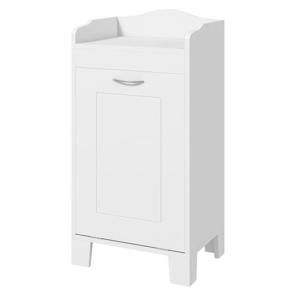 31" Laundry Hamper Cabinet, Tilt Out Hamper, Free Standing Storage, Bathroom Organizer, White