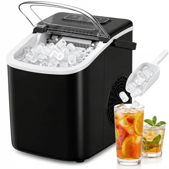 31 Lbs Bullet Lce Maker Machine - Portable LceMaker - Tabletop Lce Maker With Basket, Shovel, And AutomaticCleaning, Comes With An Ice Scoop.Suitable For Home/Kitchen/Camping/RV/Party