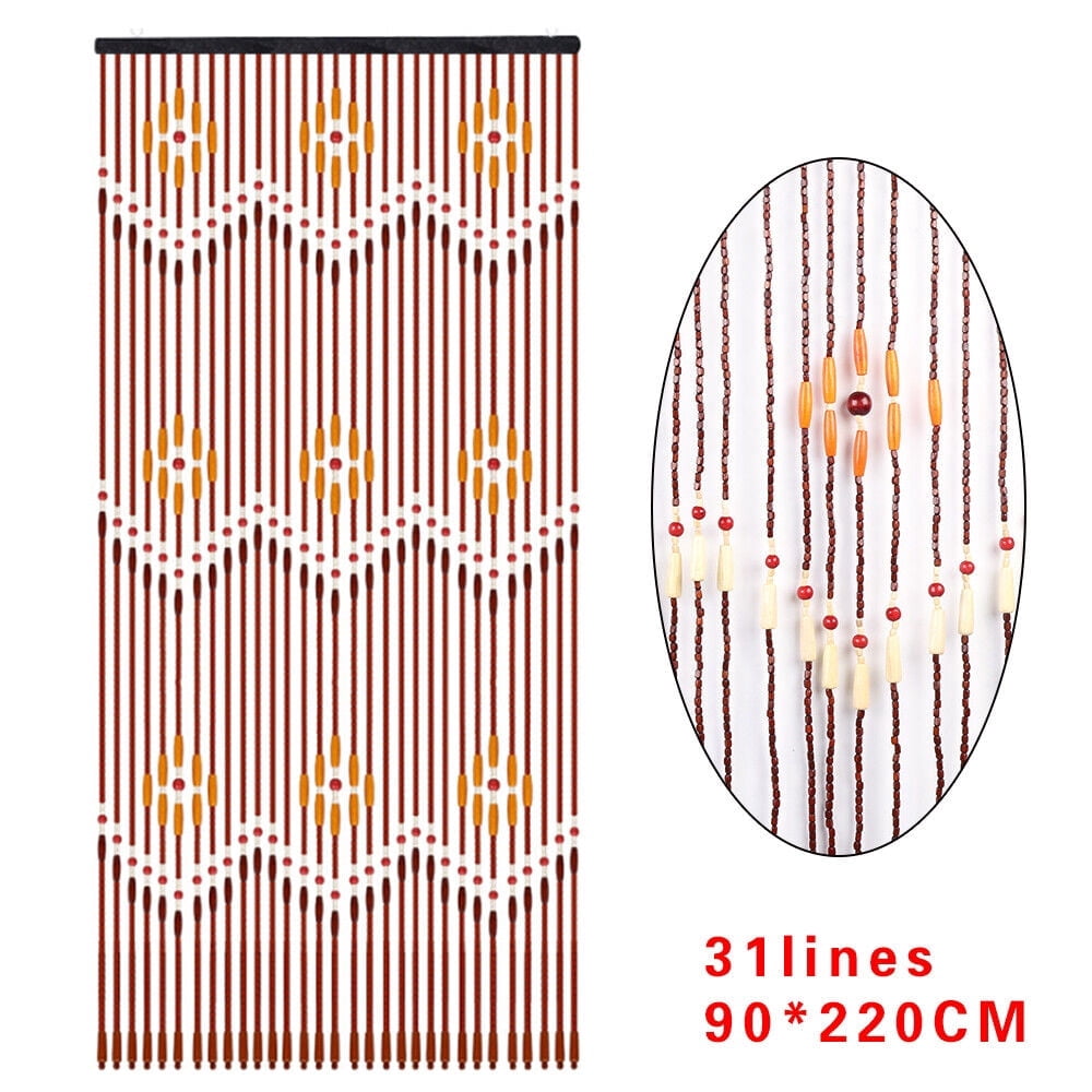 31 Line Wood Bead Curtain Doorway String Porch Curtain Wooden Bedroom Beaded Curtain Wooden Bead Curtains For Living Room Home Decor
