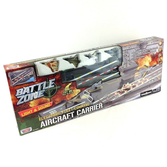 31" Motormax Battle Zone Electronic Fleet Command Aircraft Carrier Lights Sounds