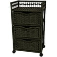 thumbnail image 1 of 31" Natural Fiber Chest of Drawers on Wheels - Black, 1 of 5