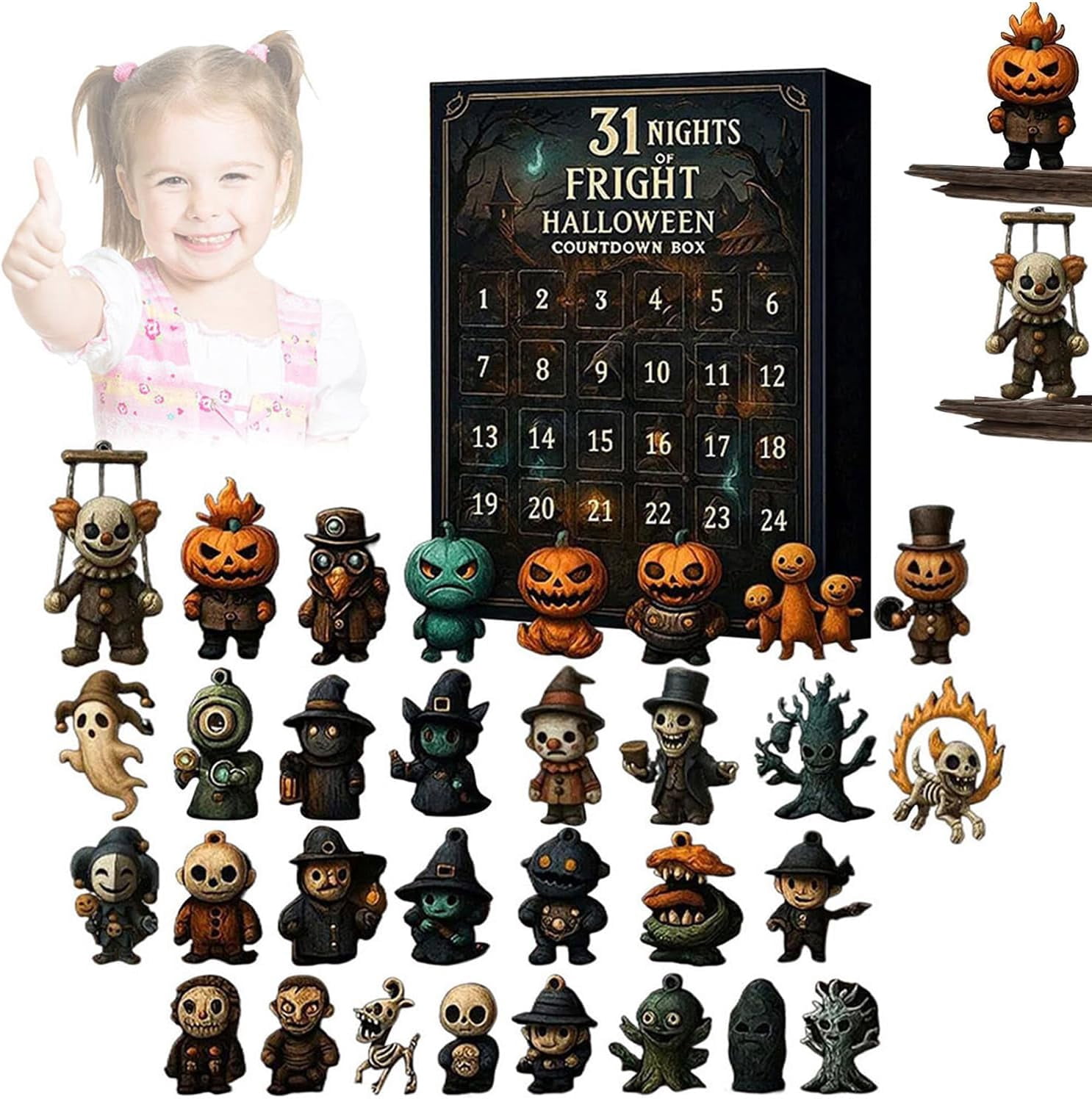 31 Nights of Fright Halloween Countdown Box with Figurines 2025 New ...