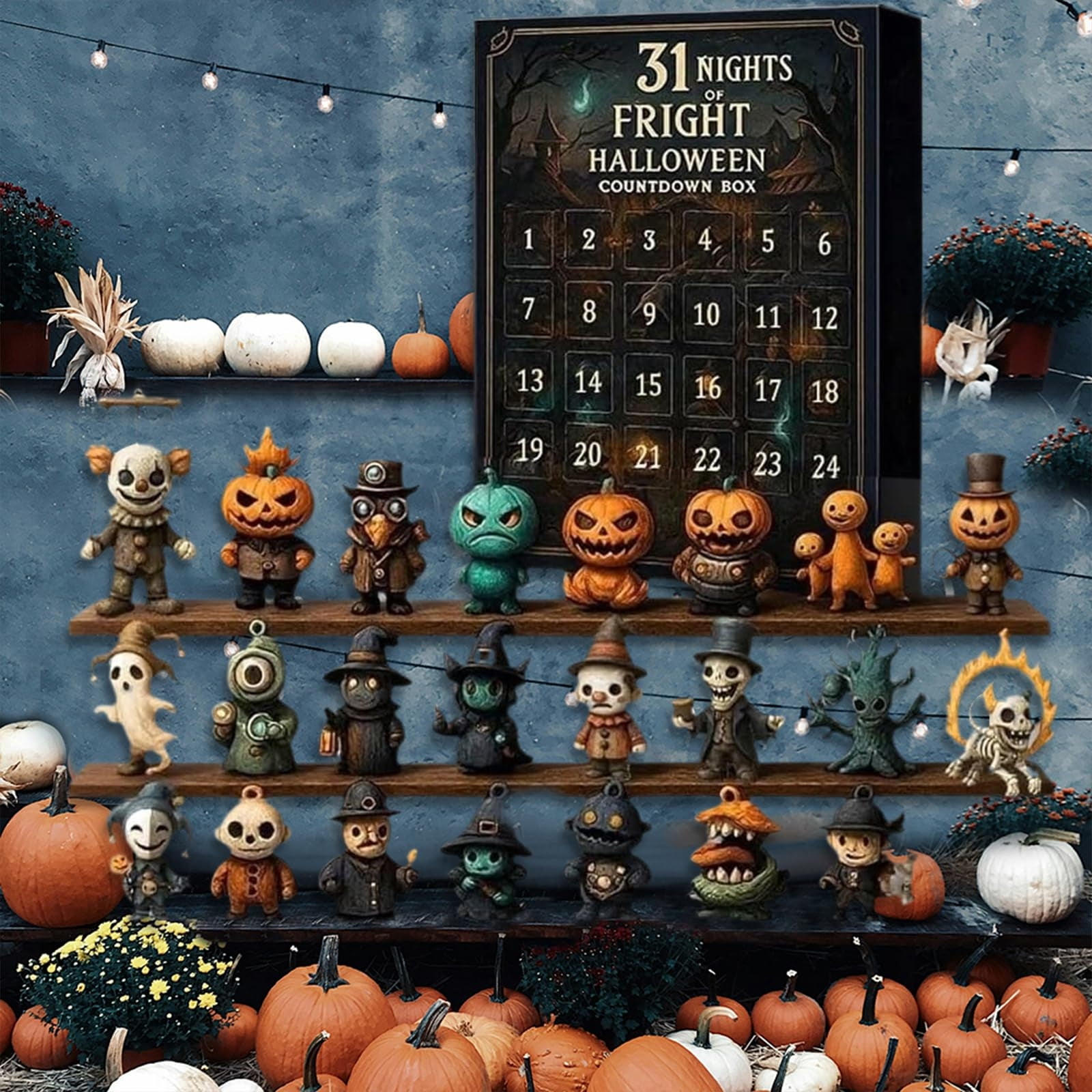 31 Nights of Fright - Halloween Countdown Box with Figurines, Halloween ...