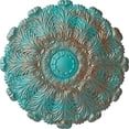 thumbnail image 1 of 31"OD x 1 1/2"P Durham Ceiling Medallion (Fits Canopies up to 4 1/4"), Hand-Painted Copper Green Patina, 1 of 6