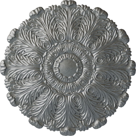 31"OD x 1 1/2"P Durham Ceiling Medallion (Fits Canopies up to 4 1/4"), Hand-Painted Platinum