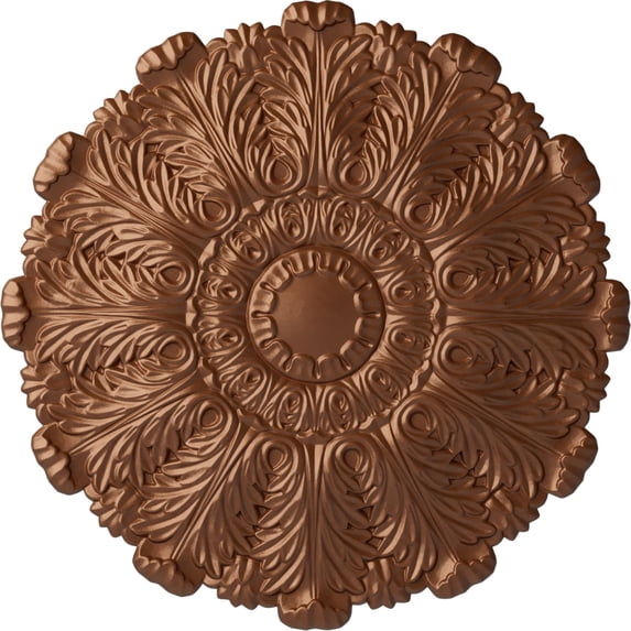 31"OD x 1 1/2"P Durham Ceiling Medallion (Fits Canopies up to 4 1/4"), Hand-Painted Polished Copper