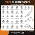thumbnail image 1 of 31 PCS Oil Filter Wrench Set, Oil Filter Socket Kit, 1/2'' Drive Oil Filter Cap Removal Tool Kit 27mm 32mm 36mm 64mm-101mm Socket for Toyota Volvo  Ford with Adjustable Wrench, 1 of 8