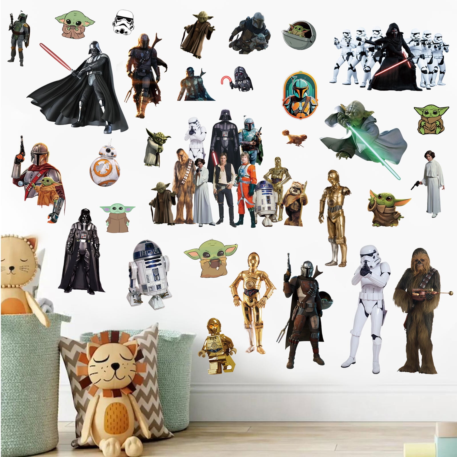 31 PCS For Star Theme For Wars Wall Stickers For Mandalorian