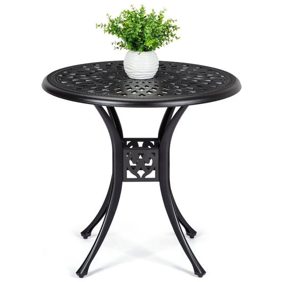 31" Patio Bistro Table,Cast Aluminum Bistro Table, Outdoor Round Patio Bistro Dining Table,for Poolside, Deck, Porch, Backyard, Garden, Balcony