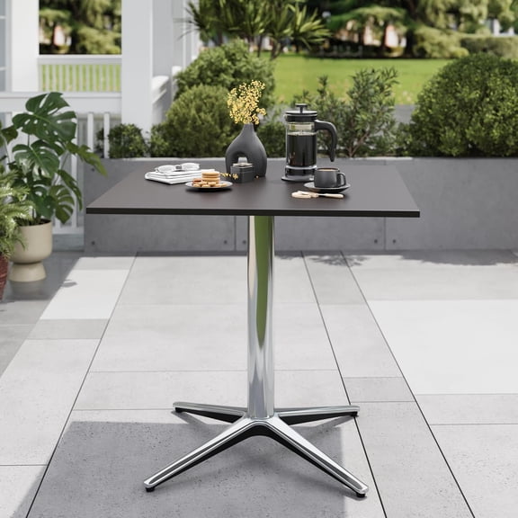 31" Patio Bistro Table,Outdoor Coffee Table Square Outdoor Small Table Modern Style for Porch Pool Balcony Deck Bronze