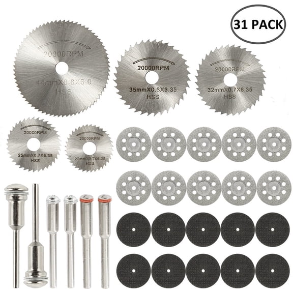 31 Pcs Diamond Cutting Discs Wheel Saw Blades Set Drill Bit Rotary Tool Kit (31pcs )
