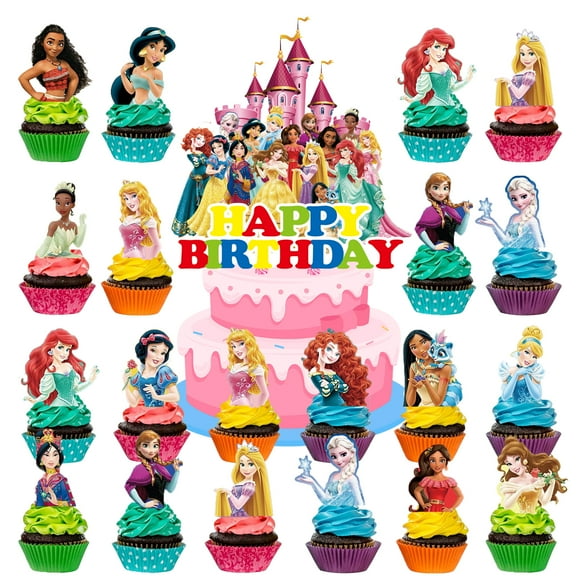 31 Pcs Princess Cake Topper Party Cake Decorations for Girls Birthday Party and Baby Shower