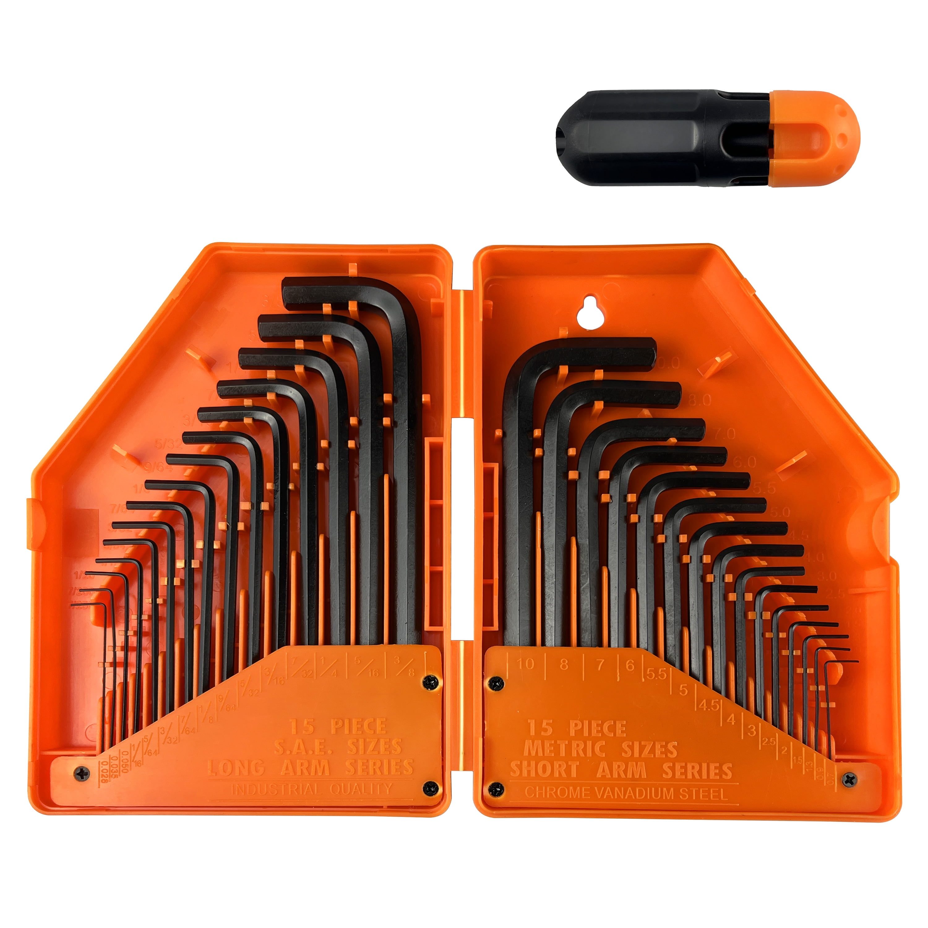 31-Piece Hex Key Wrench Set, Metric and SAE Allen Wrenches (0.028-3/8 ...