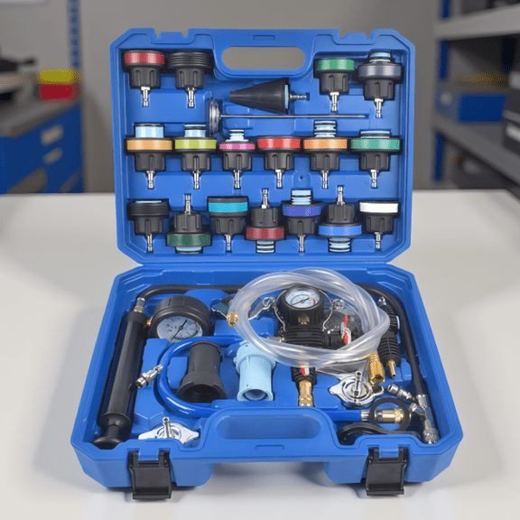 31-Piece Radiator System Tester Kit with Coolant Vacuum Refill Tool and 23 Adapters