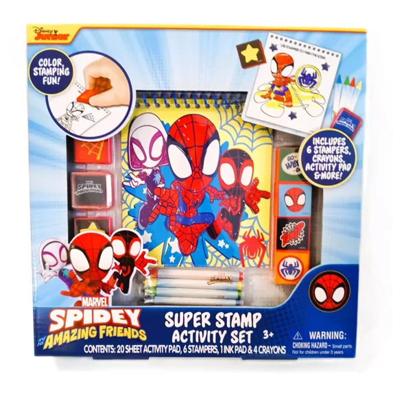 31 Piece, Spidey and His Amazing Friends, Super Stamp Activity Set, Arts & Crafts for Kids, Imaginative Play, Art Supplies, Ages 3+