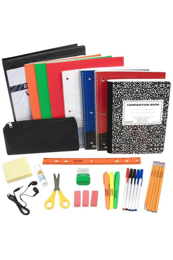31 Piece Stationary School Supplies Set for 5th – 12th Grade Boys, Girls, Middle & High School Kids Containing Notebooks, Folders, Loose Leaf Paper, Binder, Pens, Pencils & More!