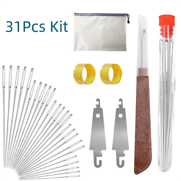 31 Pieces Sewing Tool Set, Sewing Kit, Portable Diy Crafts Hand Sewing Needle and Thread Set, Complete Needlework Set with Thread, Needles, Threader, and Accessories for Home and Travel