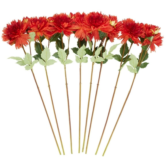 31" Plastic Floral Tall Dahlia Artificial Flower Stem, by DecMode (8 Count)