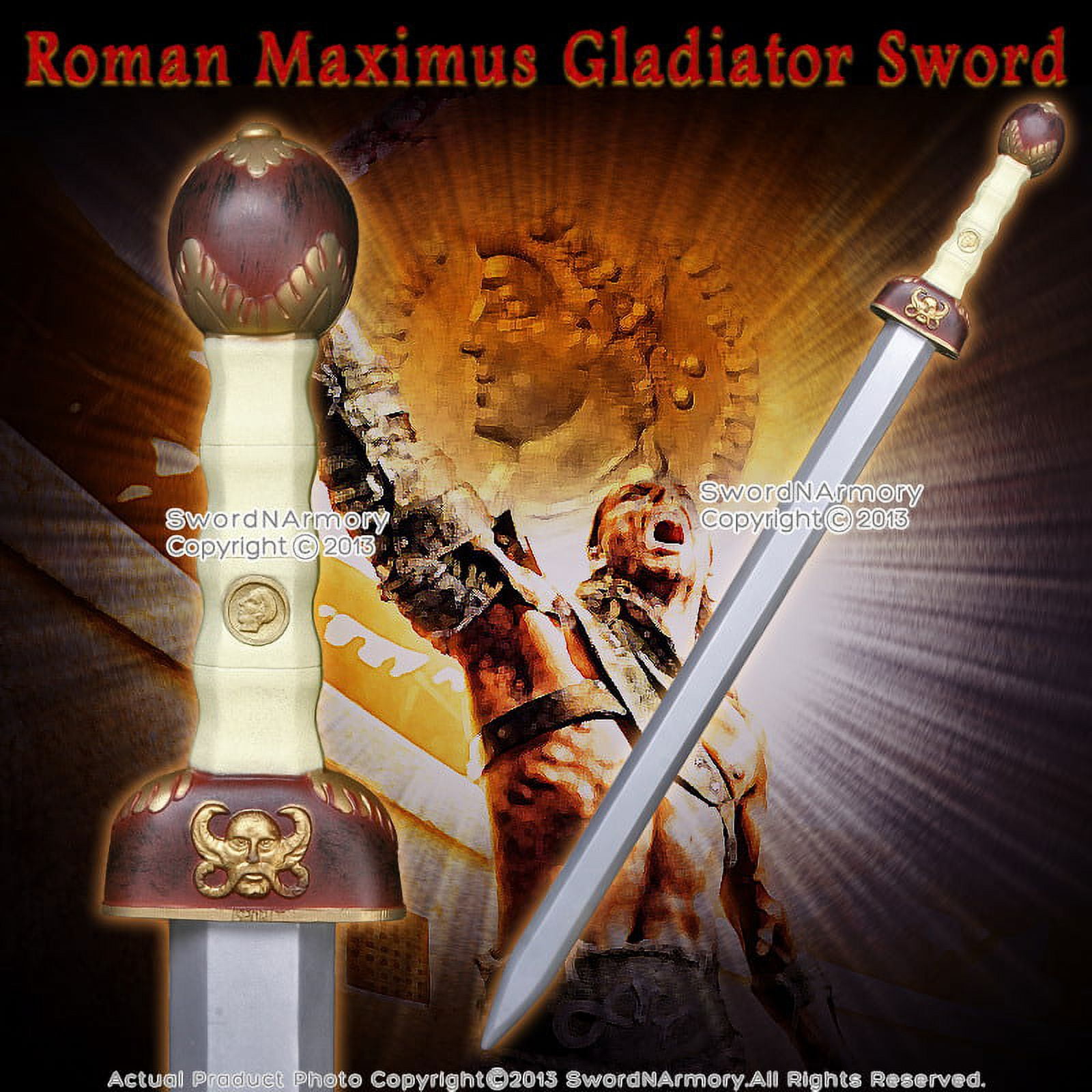31" Roman Maximus Gladiator Foam Padded Sword Cosplay Costume Prop New