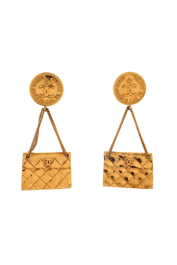 31 Rue Cambon Flap Bag Clip-On Earrings Metal By Rebag