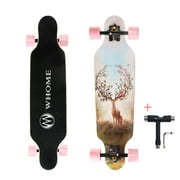 31" Small Long Boards for Adults/Kids Teenagers/Girls Beginners/Boys Pro Cruiser Dancing Longboards with T-Tool - WHOME