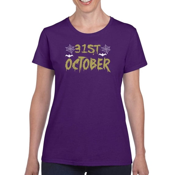 31 St October Happy Halloween T-Shirt Women -Image by Shutterstock, Female Small