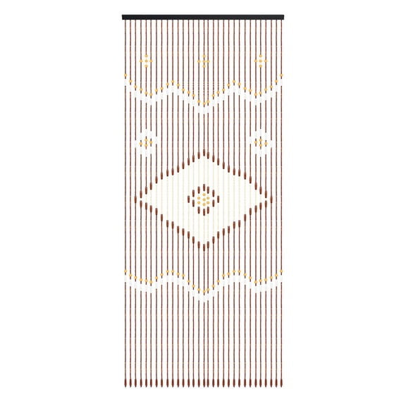 31 Strands Brown Wood and Bamboo Beaded Curtain for Doorway Room Divider 35 x 82inch Boho Rustic Home Store Decor Bamboo and Wooden Doorway