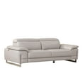 thumbnail image 1 of 31" Tasteful Light Grey Leather Sofa, 1 of 2