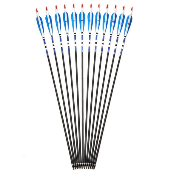 31" Turkey Feather Carbon Arrows Bow Spine 500 Arrow Archery Sport 12PCS