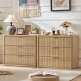 thumbnail image 1 of 31" W 3-Drawer Nightstand Set of 2 with Oversized Large Storage, Modern Night Stands Bedside Table with Gold Handles for Bedroom Living Room Entryway, 1 of 10