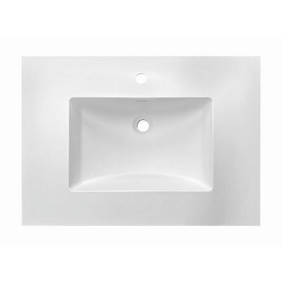 31" W x 22" D Solid Surface Polyurethane Resin Streamline Vanity Top With Sink, Durable, Consistent Color, Easy-to-Clean, Built-in Overflow