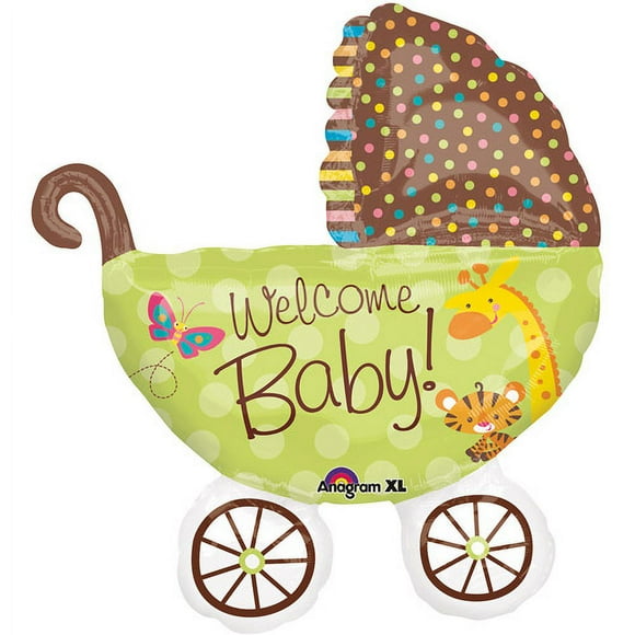 31" Welcome Baby Shower Buggy Foil Balloon Jungle Safari Theme