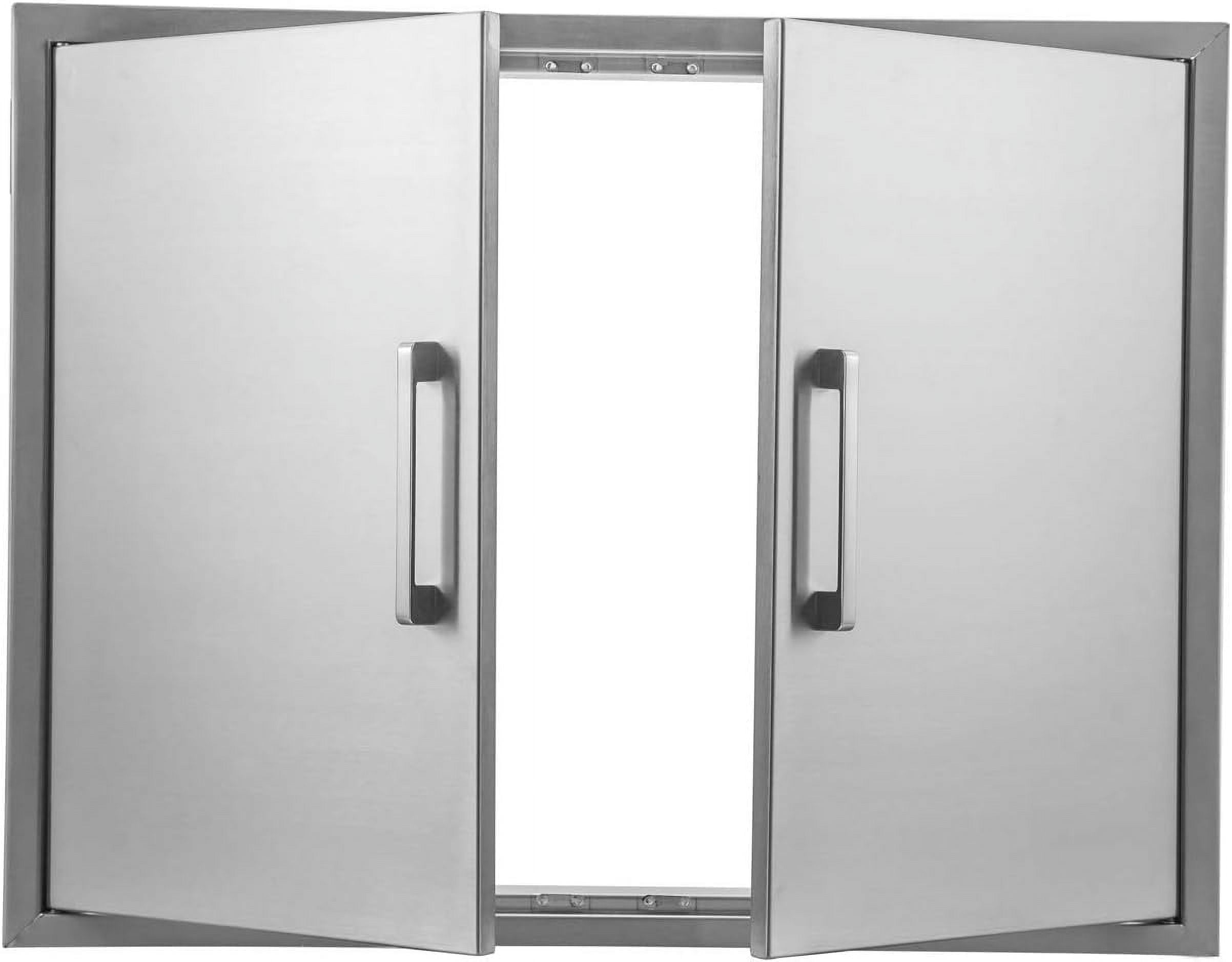 31" Wx24" H Outdoor Kitchen Double Access Doors Stainless Steel, Flush Mount for Outdoor Kitchen and BBQ Island