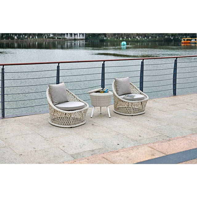 31" X 29" X 29" Gray Aluminum Side Table