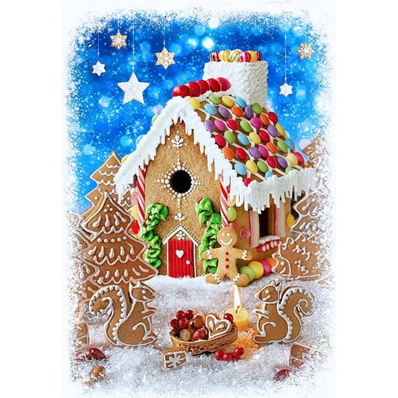 31" X 44" Panel Gingerbread Houses Gingerbread Men Christmas Candy Peppermint Lane Multicolor Cotton Fabric Panel (T4871-182GINGER)