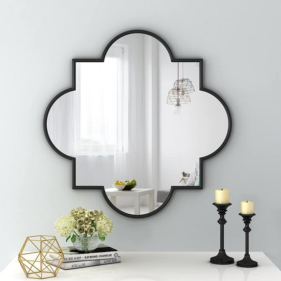 31 in.×31 in.Black Metal Frame Accent Vanity Bathroom Arch Decorative Wall Mirror - Walmart.com