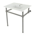 thumbnail image 1 of 31 in. Addington Console Sink with Brass Legs, White & Brushed Nickel, 1 of 1