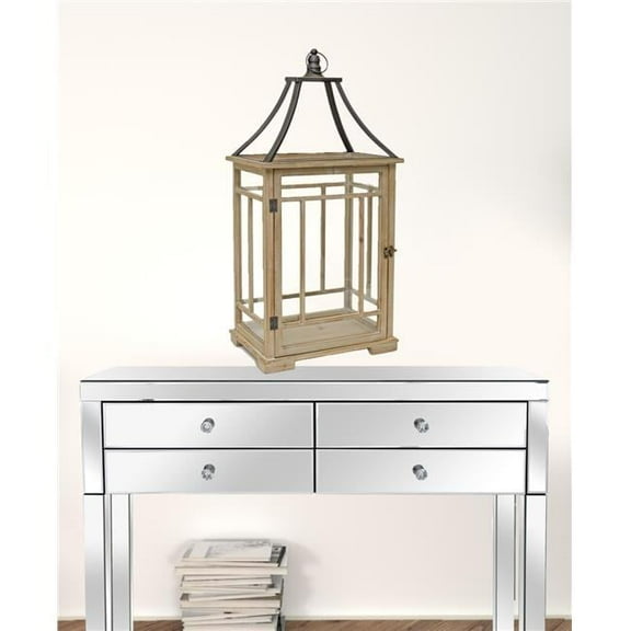 31 in. Black Flameless Floor Lantern Candle Holder, Set of 2