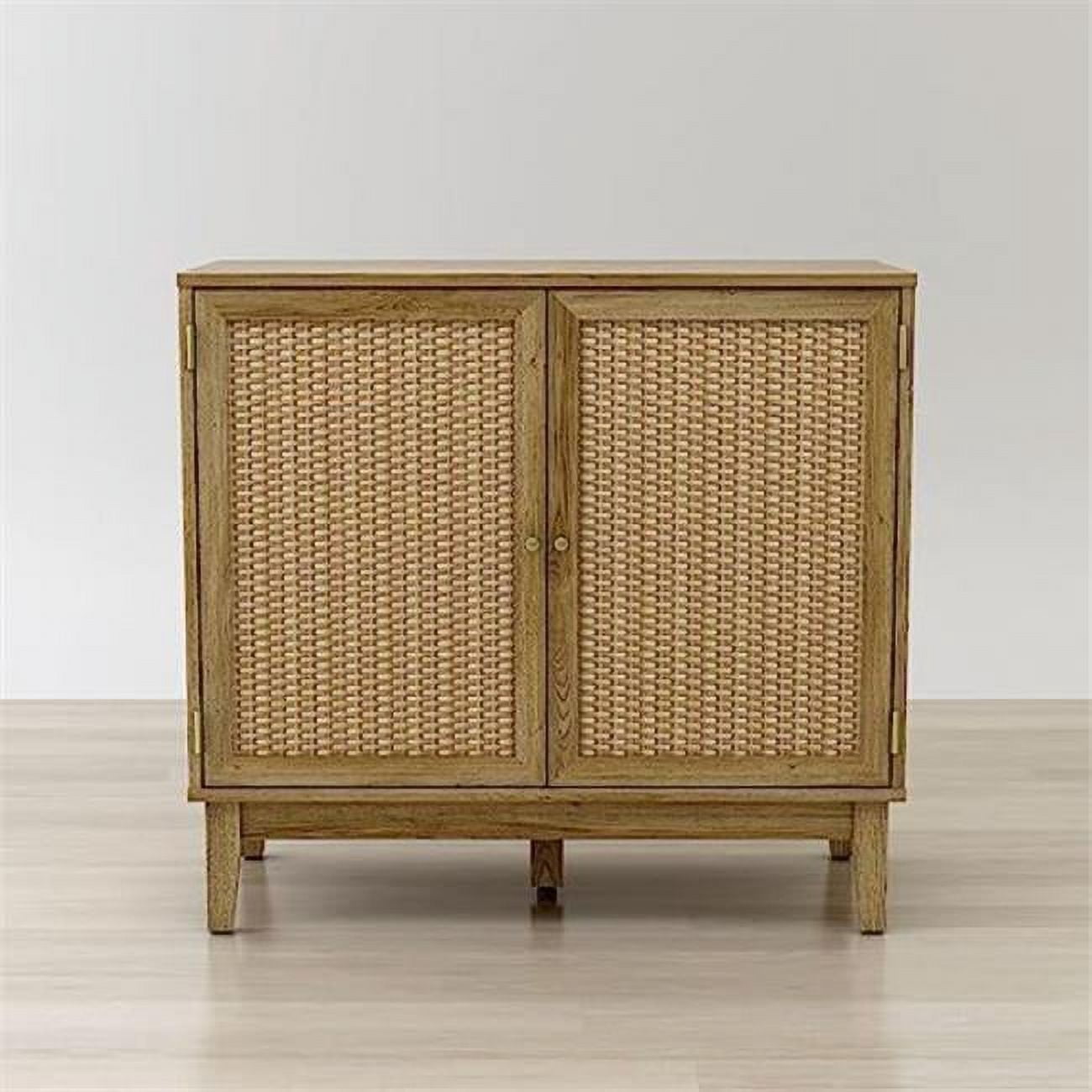 31 in. Bodrum 2 Door Accent Cabinet, Brown - Small