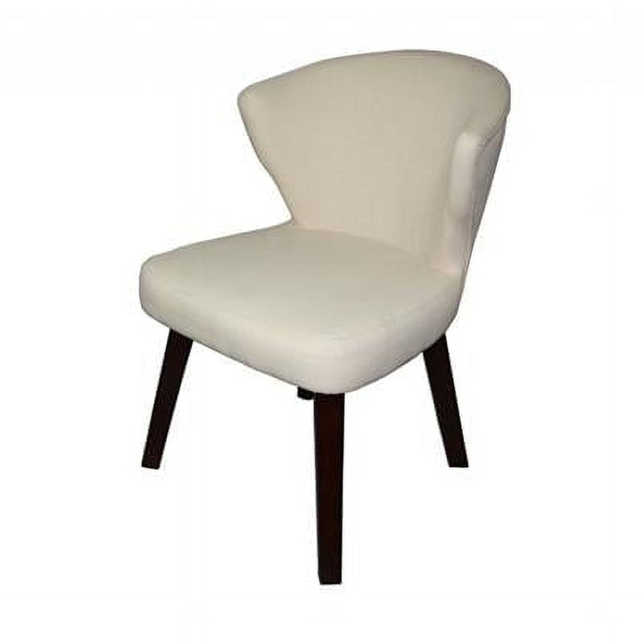 Luxurious Cream Linen & Black Wood Curved Back Accent Chair