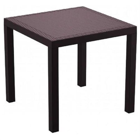 31 in. Orlando Resin Wickerlook Square Dining Table, Brown