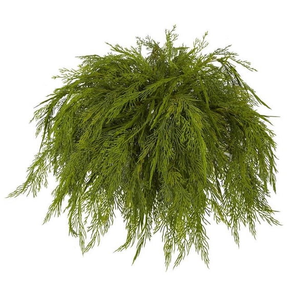 31 in. Poly Mop Head Cypress Bush, Tutone Green