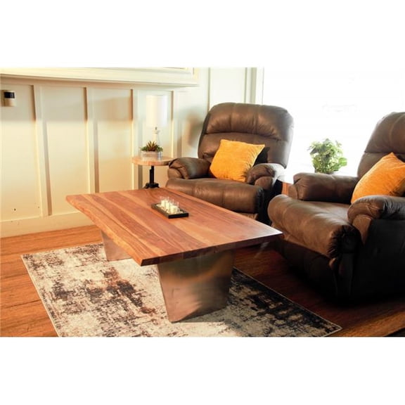 31 in. Rustic Brown Mango Wood Live Edge Coffee Table