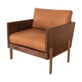 thumbnail image 1 of 31 in. Top Grain Leather Arm Chair, Carmel Brown & Gold, 1 of 1