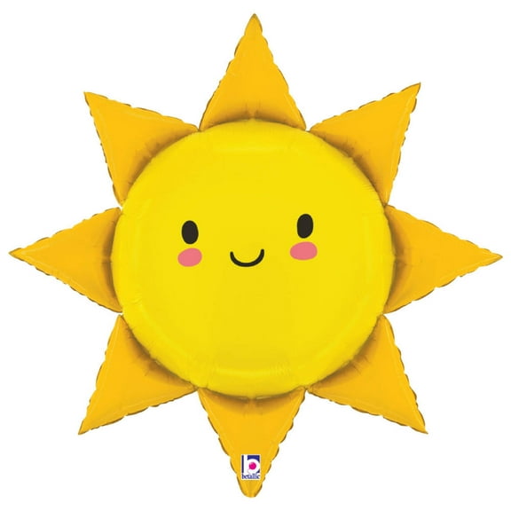 31 inch Betallic Summer Sun Foil Mylar Balloon - Party Supplies Decorations