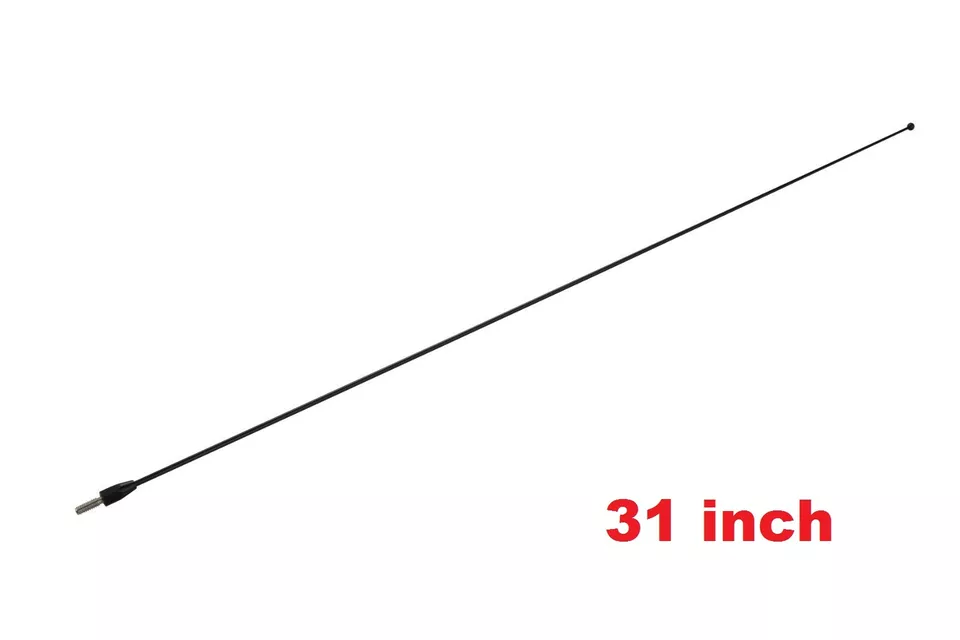 31 Inch Black Power Antenna Mast For Chevy Camaro 1982-2002 - AM/FM, Stainless Steel, Easy Install