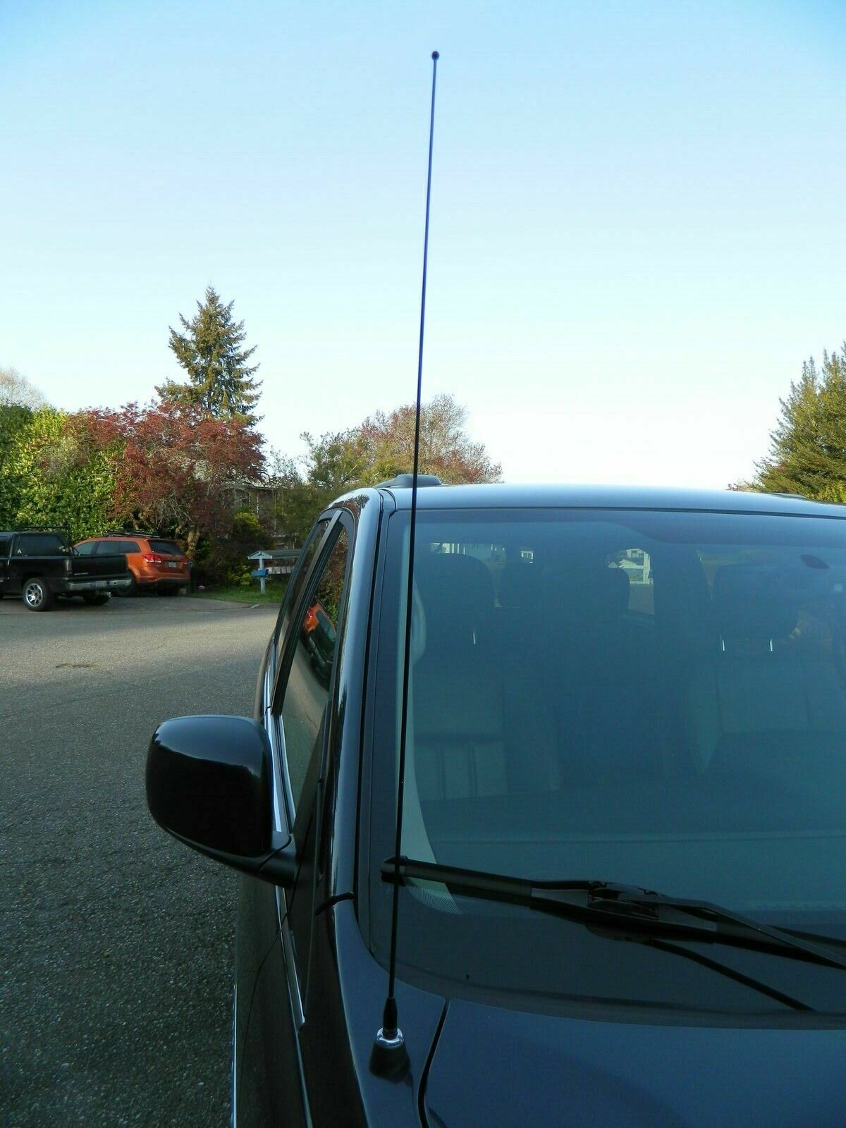AntennaMastsRus 4" Silver Aluminum Short Antenna - Compatible With Chrysler Town & Country (2008-2017), Made In USA