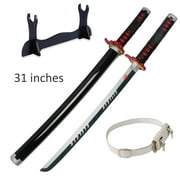 31 inches Wooden Blade Sword with White Belt and Holder