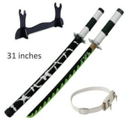 31 inches Wooden Blade Sword with White Belt and Holder